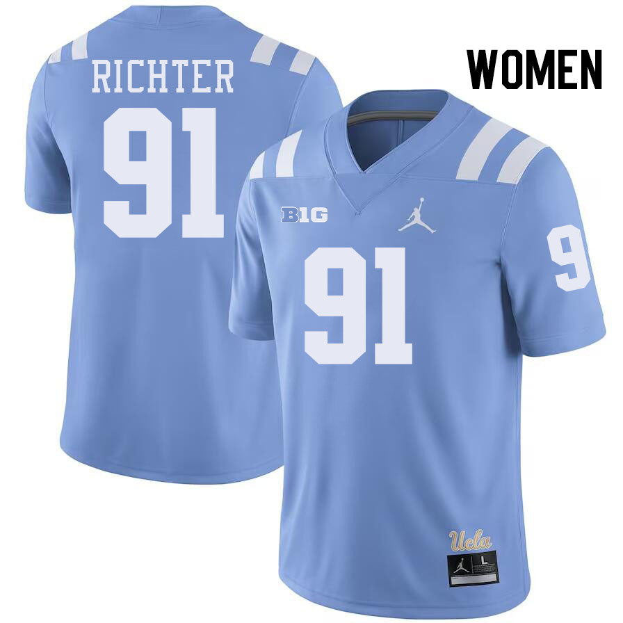 Women #91 Brody Richter UCLA Bruins College Football Jerseys Stitched-Power Blue